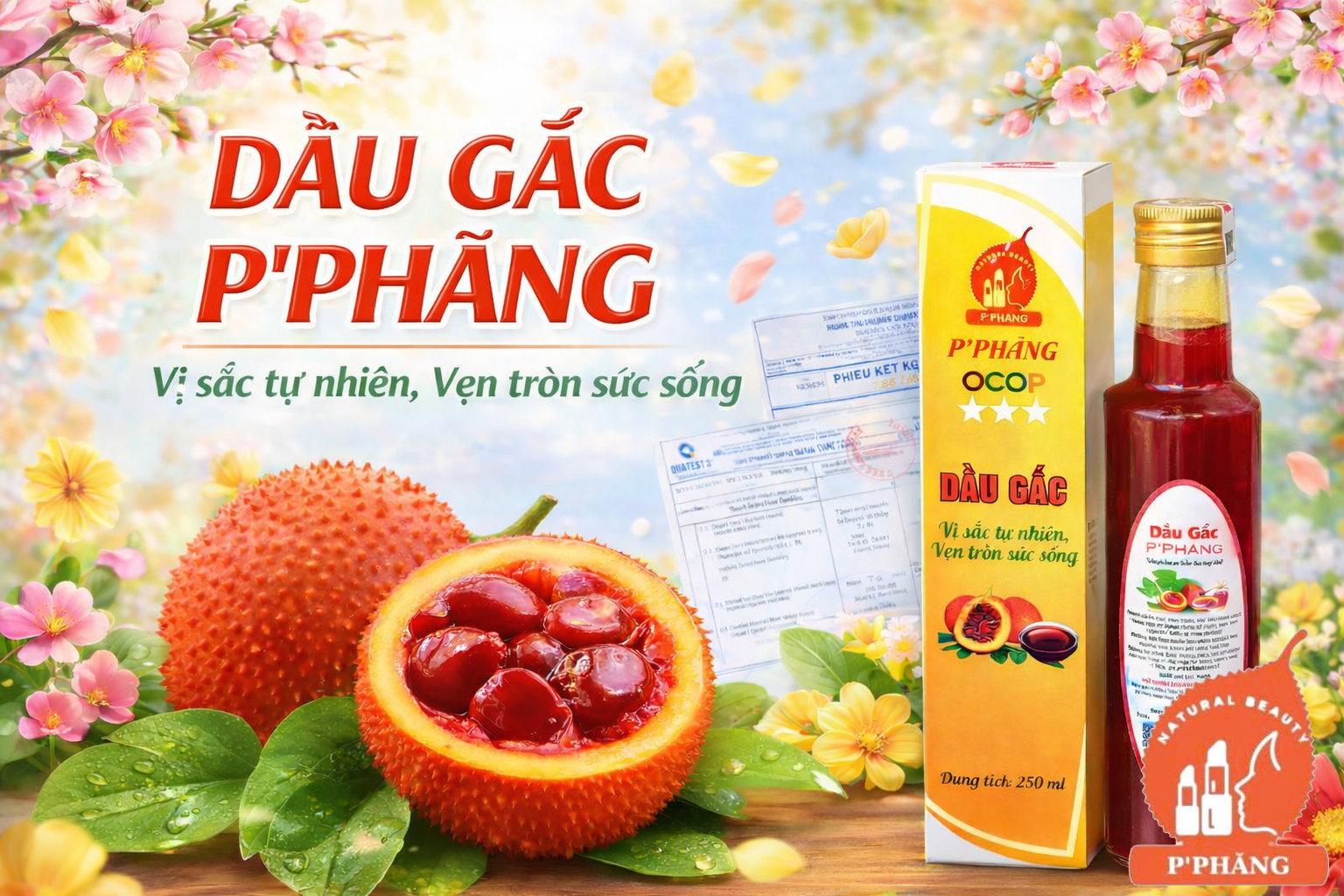 BANER CHAI DẦU GẤC CÓ GIẤY KIỂM NGHIỆM
